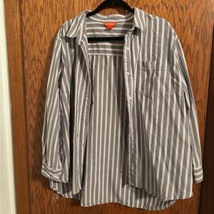 Joe Fresh Gray and Pink Striped Top